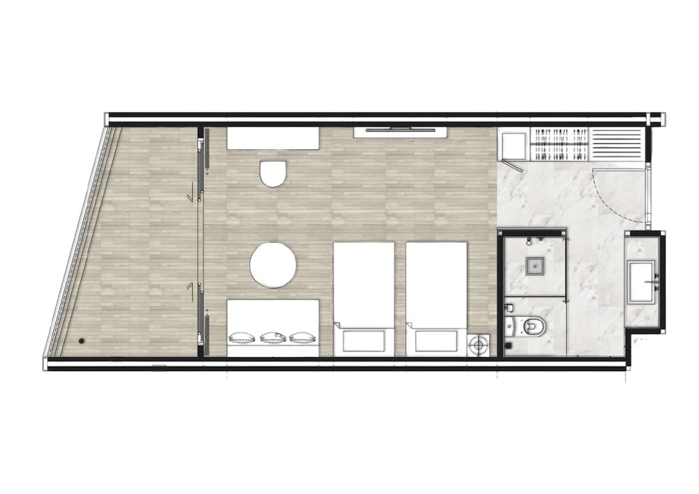 Type A - 1-Bedroom Suite Floor Plan