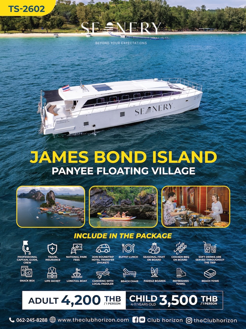 Island hopping boat tour with scenic limestone island views
